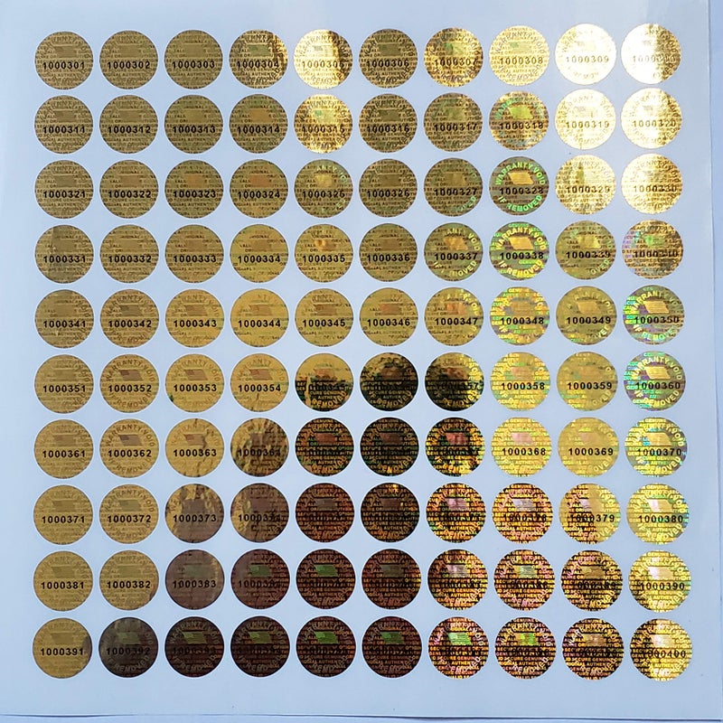 Dealimax Golden Color 14 MM (0.53 inch) Round with Serial Number Hologram Labels Tamper Evident Stickers Security Void Seals Labels - Dealimax Brand (500) - Image 4